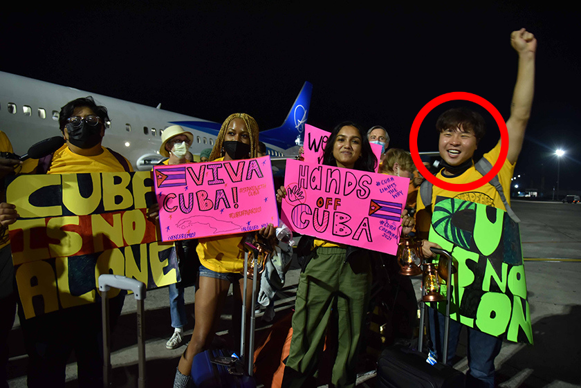 David Chung on the tarmac in Havana, Cuba