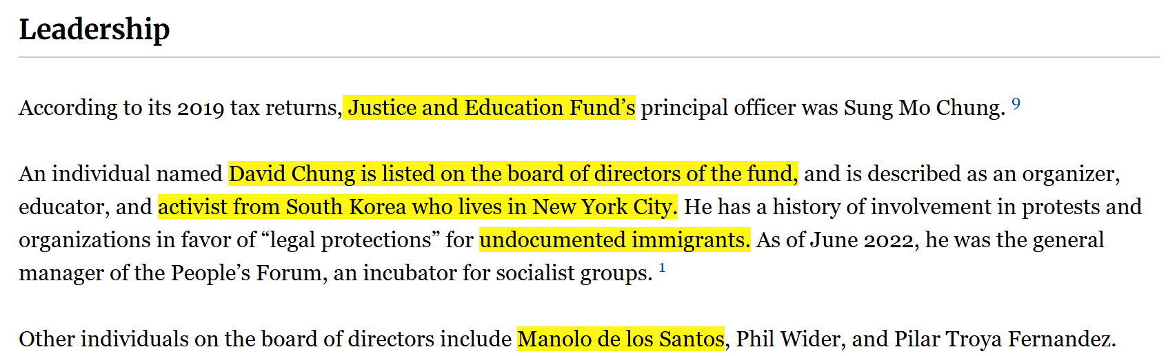 InfluenceWatch — Justice and Education Fund profile