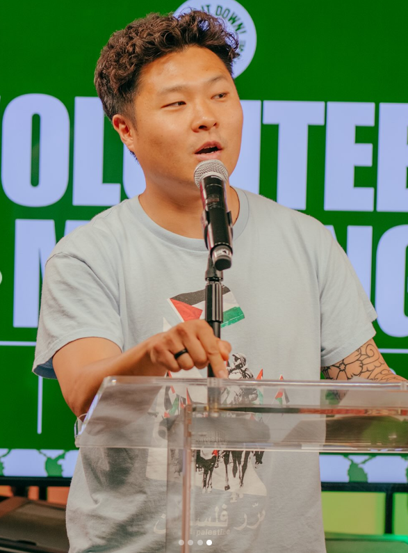 David Chung leading a political education class