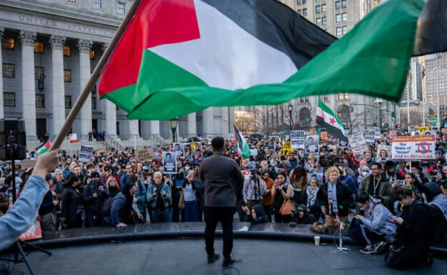Manolo De Los Santos speaking at People's Conference for Palestine 2024