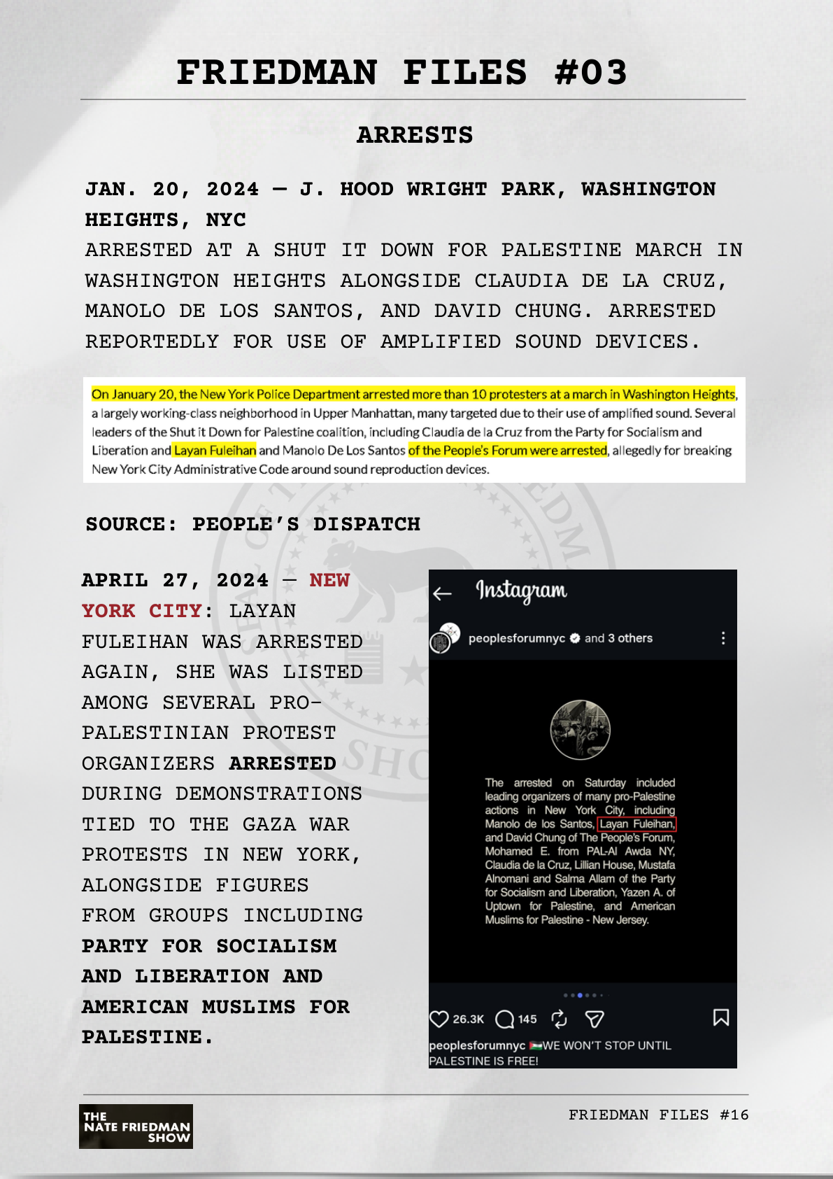Layan Fuleihan arrest record — two documented arrests (2024)