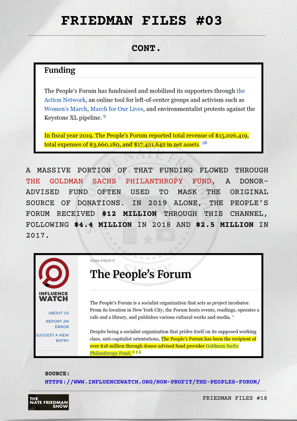 Goldman Sachs Philanthropy Fund — donor-advised pipeline to TPF